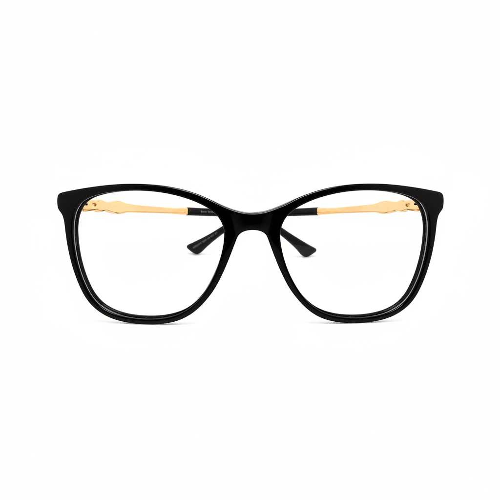 Title: RH-9003 Black & Gold Eyeglasses | Rehmatullah Optical House|