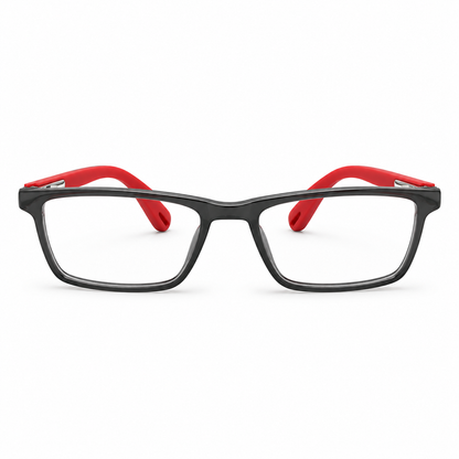 RH-6799 Kids Black & Red Rectangular Eyeglasses Frame