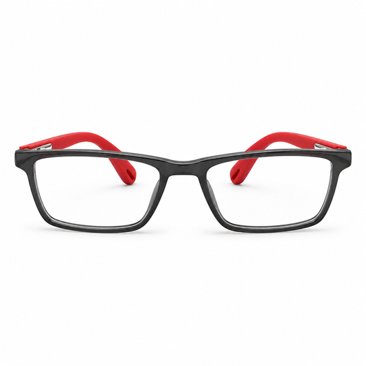 RH-6799 Kids Black & Red Rectangular Eyeglasses Frame