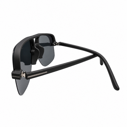 ROH Black Aviator Sunglasses with Dark Smoke Lenses