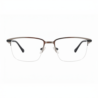 Men’s Black Rectangular Metal Eyeglasses Frame RH – 2536