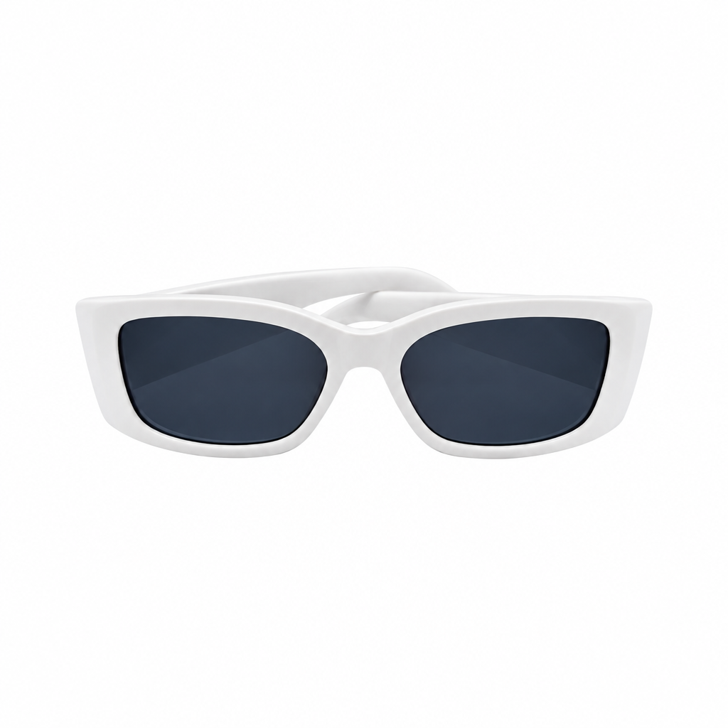 ROH White Cat-Eye Sunglasses with Dark Lenses