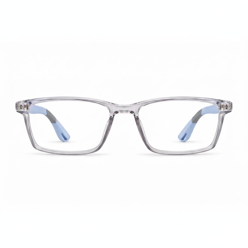 RH-6780 Transparent Grey Blue Rectangular Eyeglasses Frame