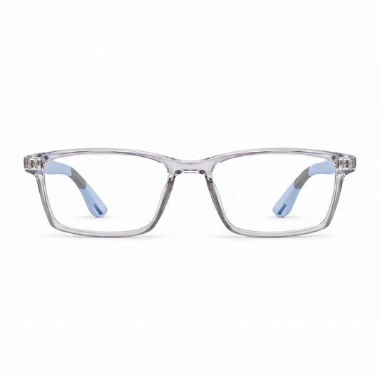 RH-6780 Transparent Grey Blue Rectangular Eyeglasses Frame