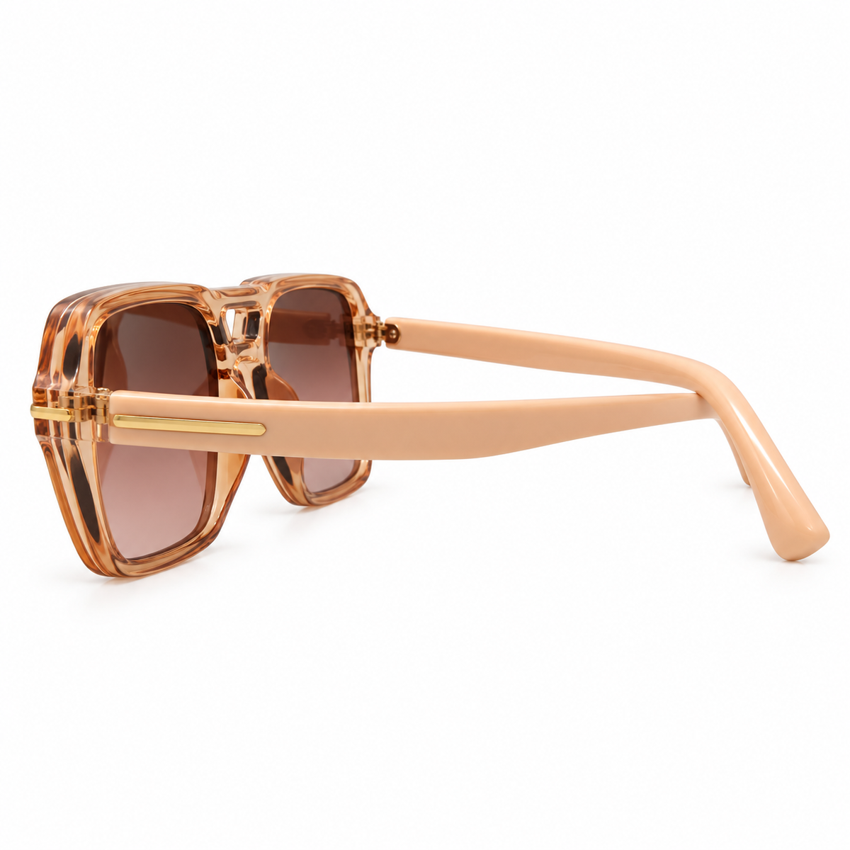 Amber Brown Aviator Sunglasses with Gradient Lenses