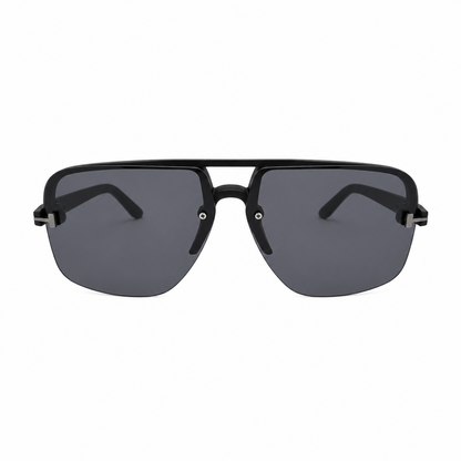 ROH Black Aviator Sunglasses with Dark Smoke Lenses