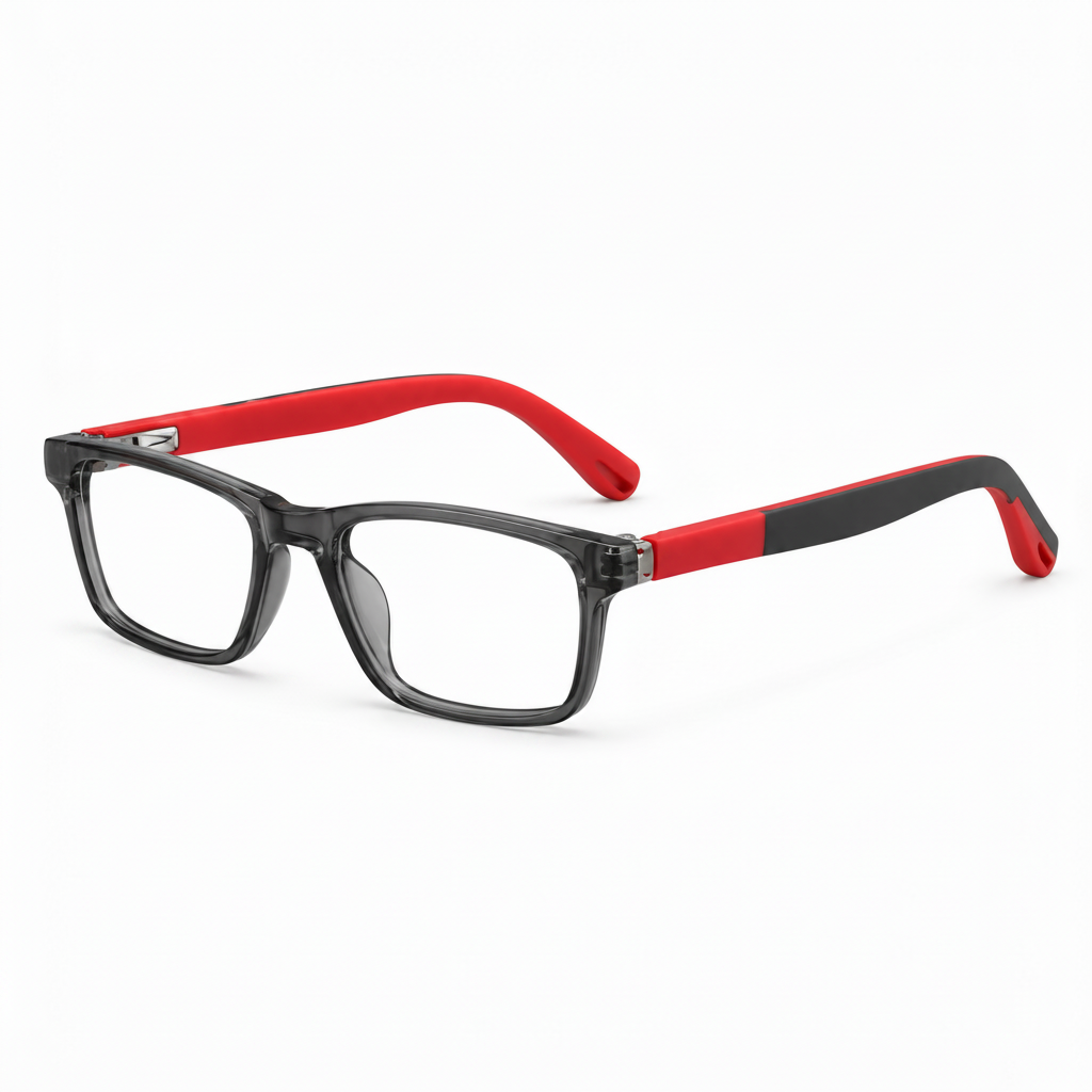 RH-6799 Kids Black & Red Rectangular Eyeglasses Frame