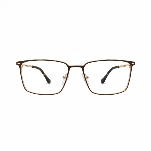 Men’s Black Rectangular Metal Eyeglasses Frame RH – 2536