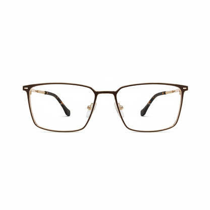 Men’s Black Rectangular Metal Eyeglasses Frame RH – 2536