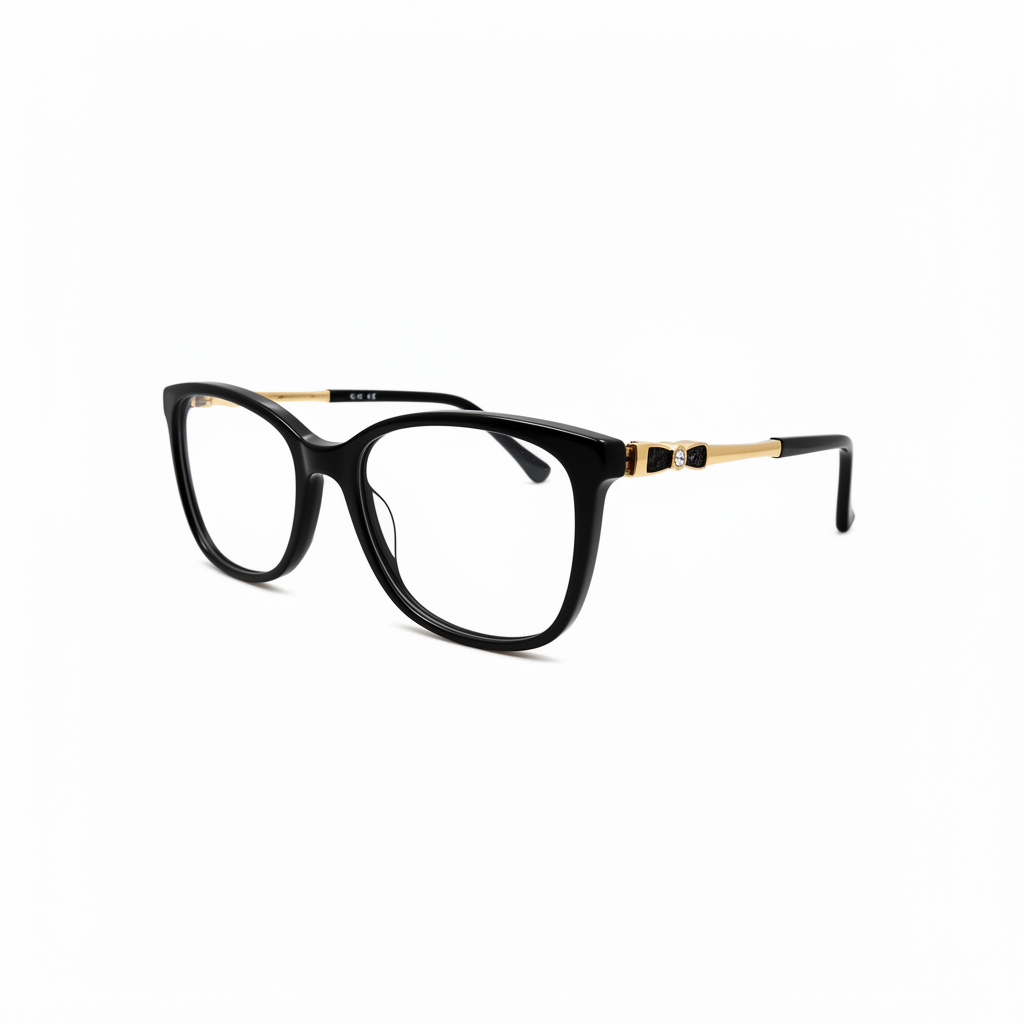 Title: RH-9003 Black & Gold Eyeglasses | Rehmatullah Optical House|