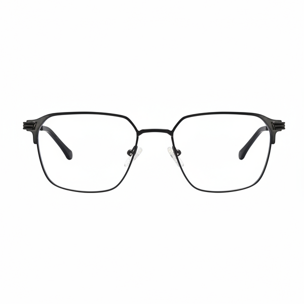 Men’s Black Rectangular Metal Eyeglasses Frame RH – 2536