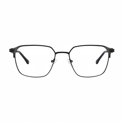 Men’s Black Rectangular Metal Eyeglasses Frame RH – 2536