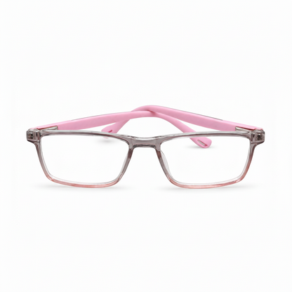RH-6778 Kids Plastic Eyeglasses Frame - Transparent Pink Grey