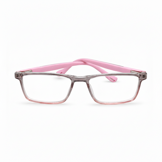 RH-6778 Kids Plastic Eyeglasses Frame - Transparent Pink Grey