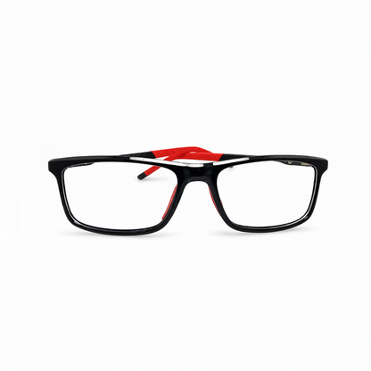 RH-8893 Black Red Rectangle Blue Light Optical Frame | REHMATULLAH OPTICAL HOUSE|