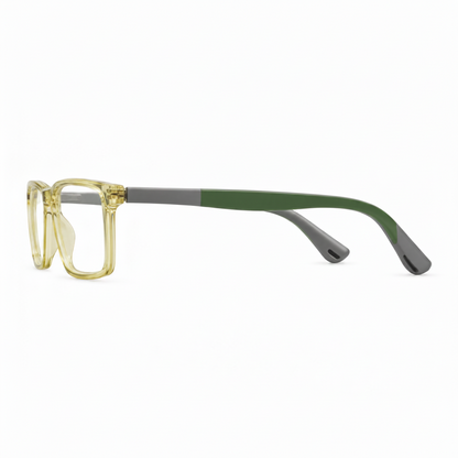 RH-9099 Transparent Yellow & Grey Rectangular Eyeglasses Frame