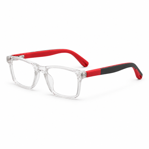 Kids Clear & Red Rectangular Eyeglasses Frame –  RH - 1001