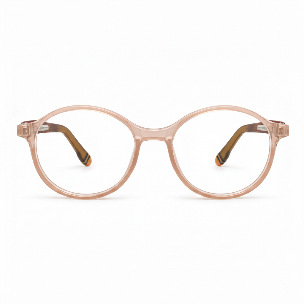 RH-6789 Transparent Pink Round Eyeglasses Frame