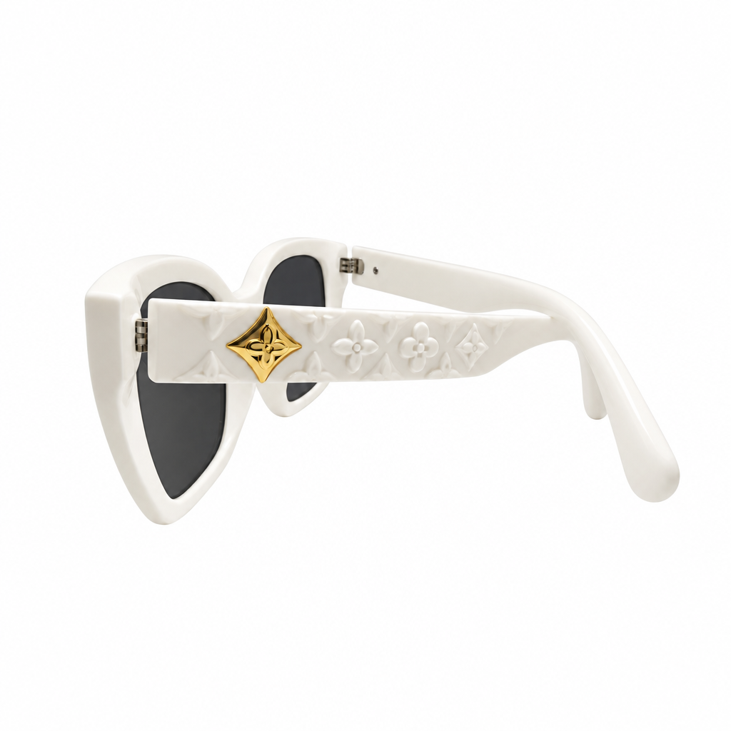 ROH Ivory Cat-Eye Sunglasses with Dark Lenses
