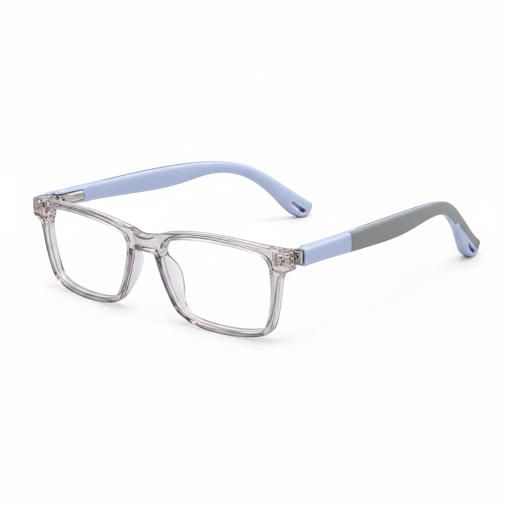 RH-6780 Transparent Grey Blue Rectangular Eyeglasses Frame