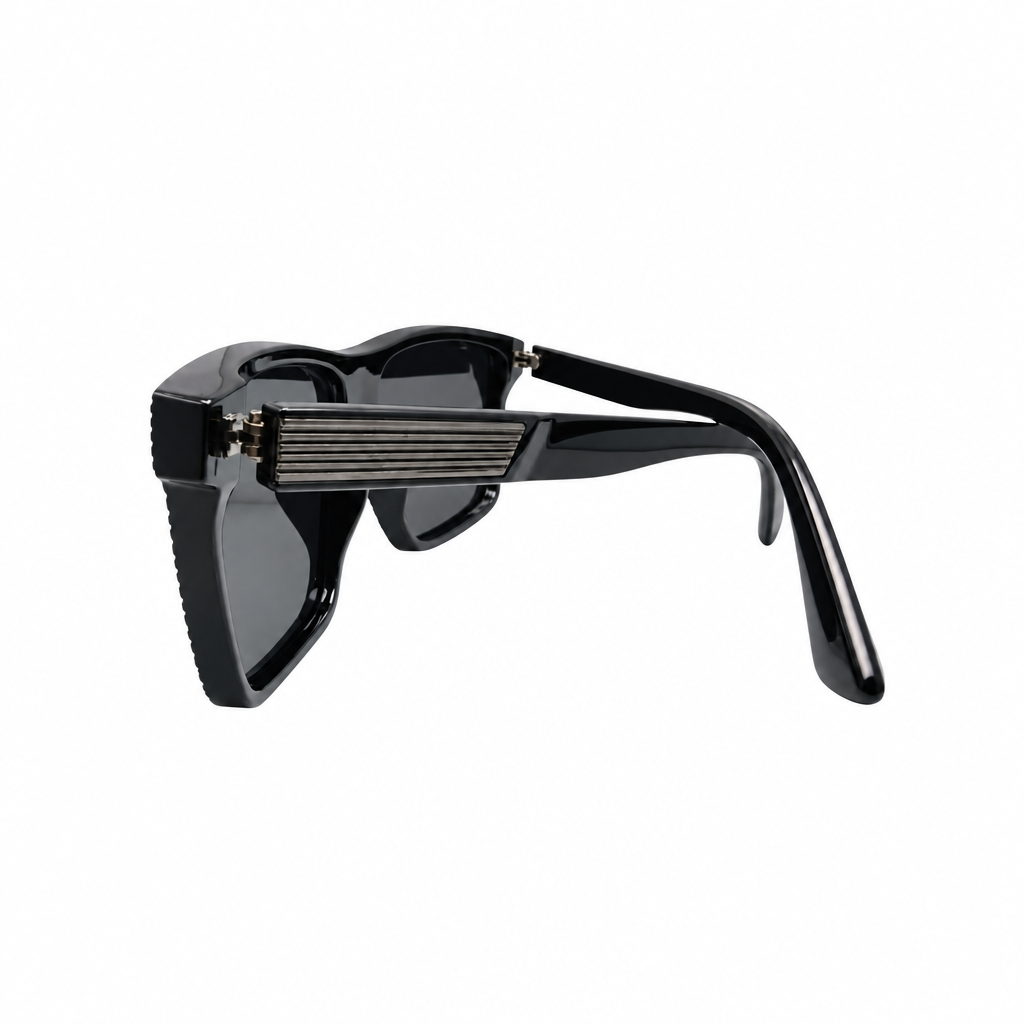 Luxury Black Oversized Square Sunglasses with Crystal Detail