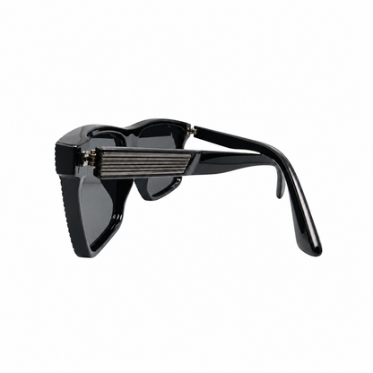 Luxury Black Oversized Square Sunglasses with Crystal Detail