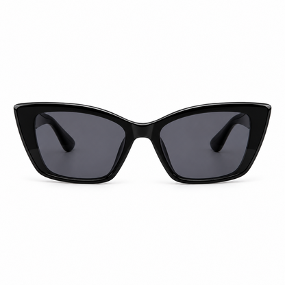 Black Cat-Eye Sunglasses with Dark Lenses