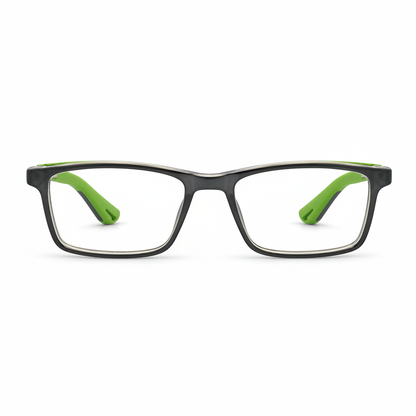 RH-9098 Black & Green Rectangular Eyeglasses Frame