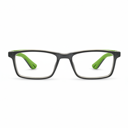 RH-9098 Black & Green Rectangular Eyeglasses Frame