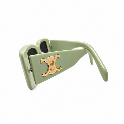 ROH Sage Green Retro Cat-Eye Sunglasses