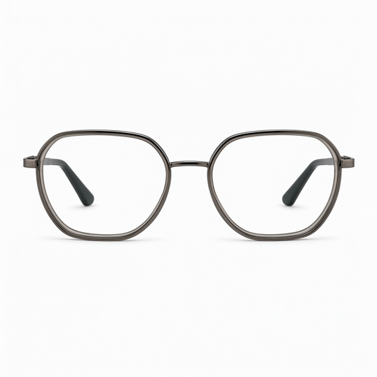 RH-930 Gunmetal Geometric Eyeglasses Frame