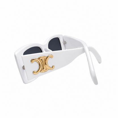 ROH White Cat-Eye Sunglasses with Dark Lenses