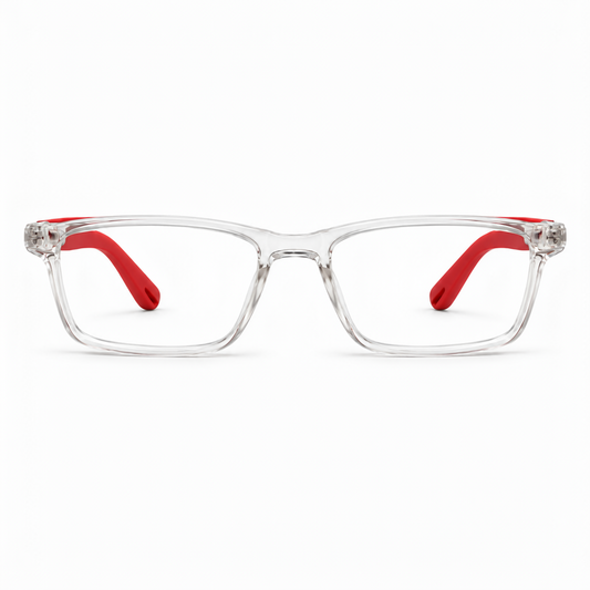 Kids Clear & Red Rectangular Eyeglasses Frame –  RH - 1001