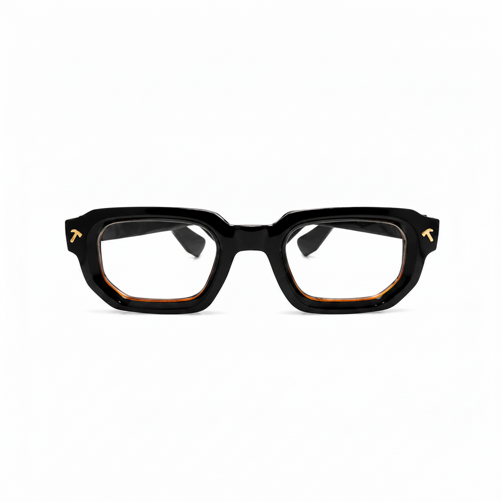 RH-6587 | Premium Black Bold Rectangle Eyeglasses | Rehmatullah Optical House |