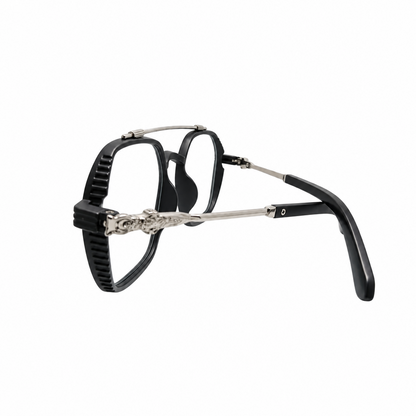 Premium Black Double-Bridge Square Eyeglasses