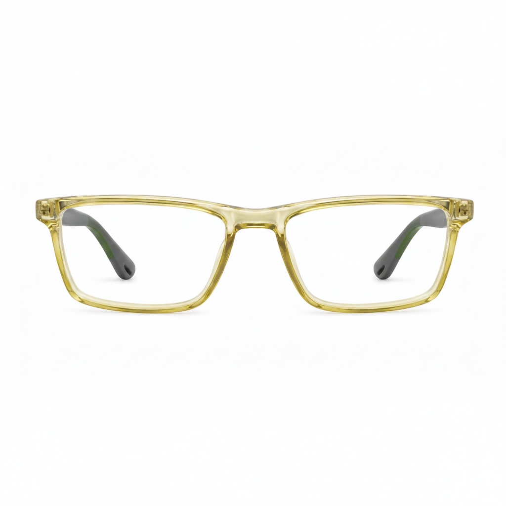 RH-9099 Transparent Yellow & Grey Rectangular Eyeglasses Frame