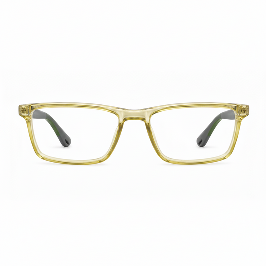 RH-9099 Transparent Yellow & Grey Rectangular Eyeglasses Frame