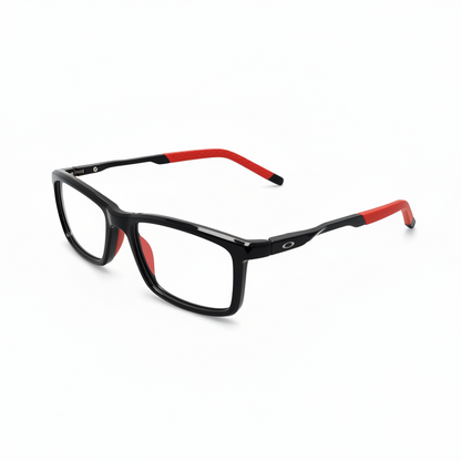 RH-8893 Black Red Rectangle Blue Light Optical Frame | REHMATULLAH OPTICAL HOUSE|