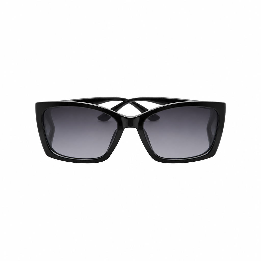 ROH Glossy Black Cat-Eye Sunglasses